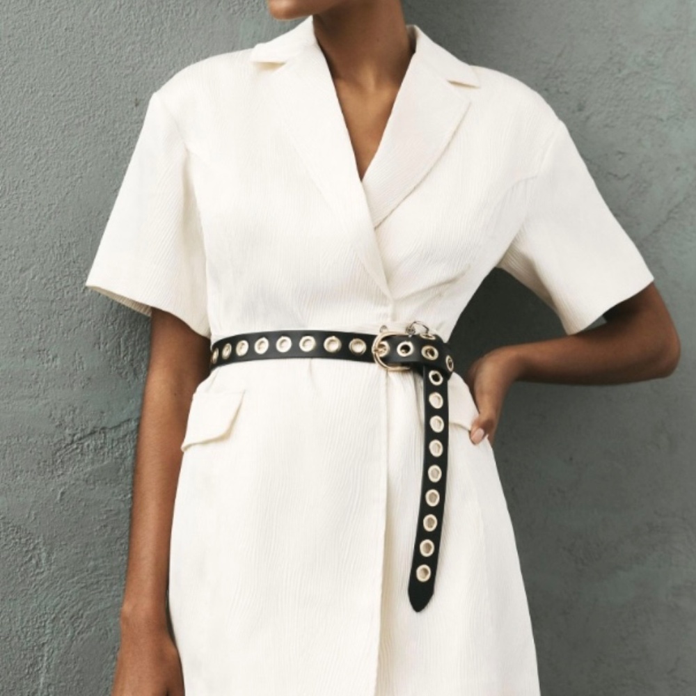 🪽NWT Anthropologie Crisp White Blazer Dress with Belt - HOST PICK ✨